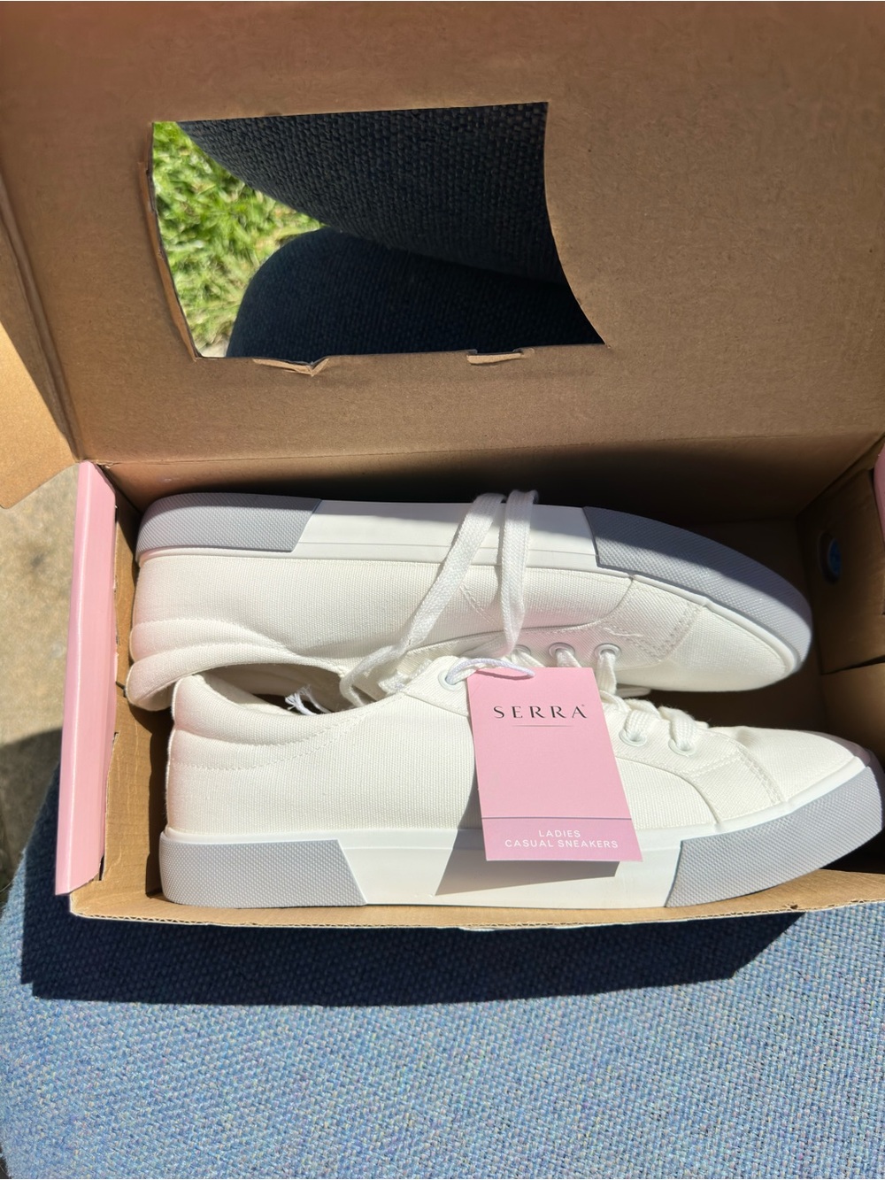 Serra White Lace-Up Sneakers